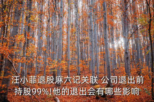  汪小菲退股麻六記關聯(lián) 公司退出前持股99%!他的退出會有哪些影響