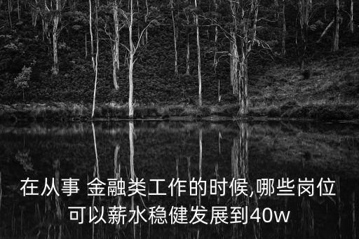 在從事 金融類工作的時候,哪些崗位可以薪水穩(wěn)健發(fā)展到40w