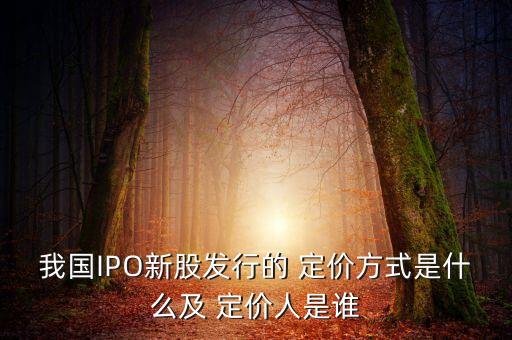 我國IPO新股發(fā)行的 定價(jià)方式是什么及 定價(jià)人是誰