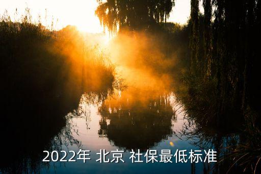 2022年 北京 社保最低標準