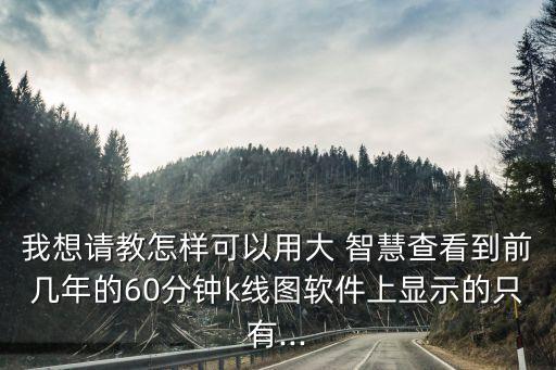 我想請教怎樣可以用大 智慧查看到前幾年的60分鐘k線圖軟件上顯示的只有...