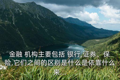 金融 機構(gòu)主要包括 銀行,證券、保險,它們之間的區(qū)別是什么是依靠什么來...