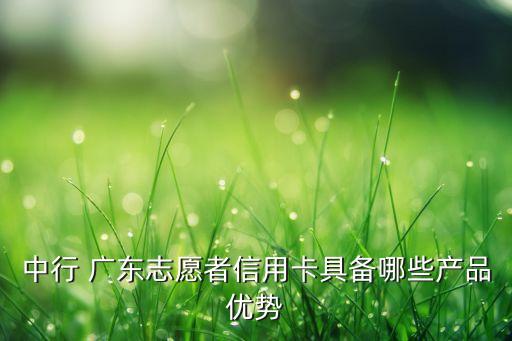 中行 廣東志愿者信用卡具備哪些產(chǎn)品優(yōu)勢(shì)