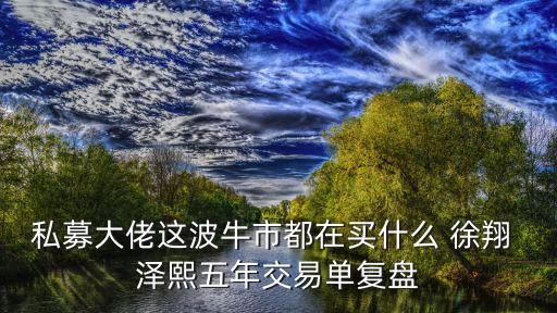 私募大佬這波牛市都在買(mǎi)什么 徐翔 澤熙五年交易單復(fù)盤(pán)