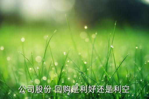 公司股份 回購(gòu)是利好還是利空