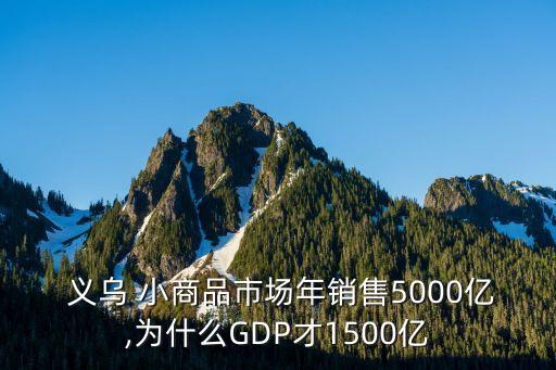  義烏 小商品市場年銷售5000億,為什么GDP才1500億