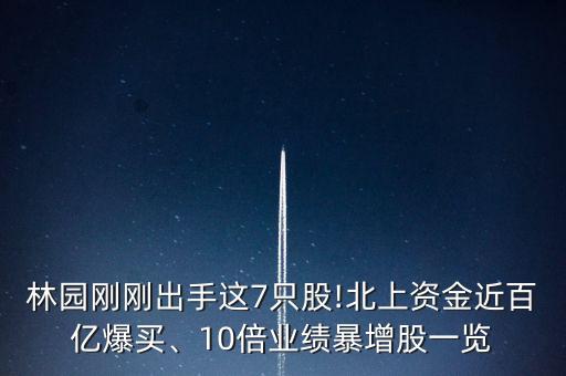 林園剛剛出手這7只股!北上資金近百億爆買、10倍業(yè)績暴增股一覽