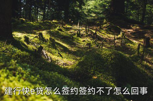 建行快e貸怎么簽約簽約不了怎么回事