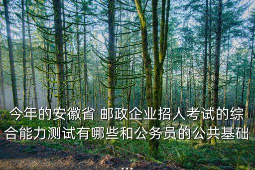 今年的安徽省 郵政企業(yè)招人考試的綜合能力測試有哪些和公務員的公共基礎...