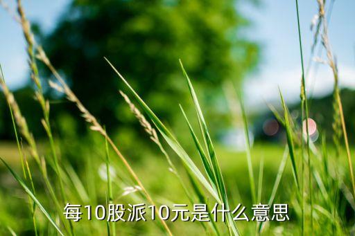 每10股派10元是什么意思