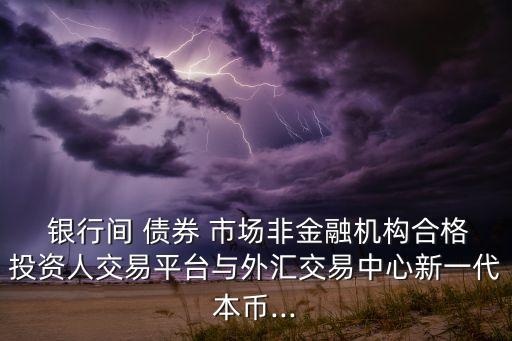  銀行間 債券 市場非金融機構(gòu)合格投資人交易平臺與外匯交易中心新一代本幣...