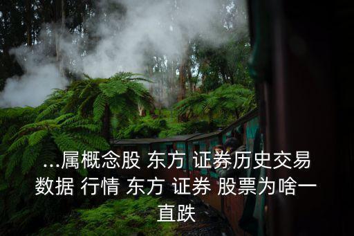 ...屬概念股 東方 證券歷史交易數(shù)據(jù) 行情 東方 證券 股票為啥一直跌