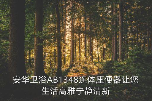 安華衛(wèi)浴AB1348連體座便器讓您生活高雅寧?kù)o清新