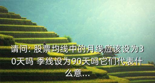 請問: 股票均線中的月線應(yīng)該設(shè)為30天嗎 季線設(shè)為90天嗎它們代表什么意...