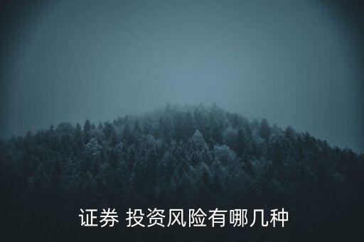  證券 投資風(fēng)險(xiǎn)有哪幾種