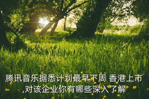 騰訊音樂據悉計劃最早下周 香港上市,對該企業(yè)你有哪些深入了解