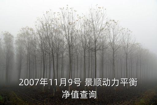 2007年11月9號(hào) 景順動(dòng)力平衡 凈值查詢(xún)