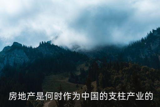  房地產(chǎn)是何時作為中國的支柱產(chǎn)業(yè)的