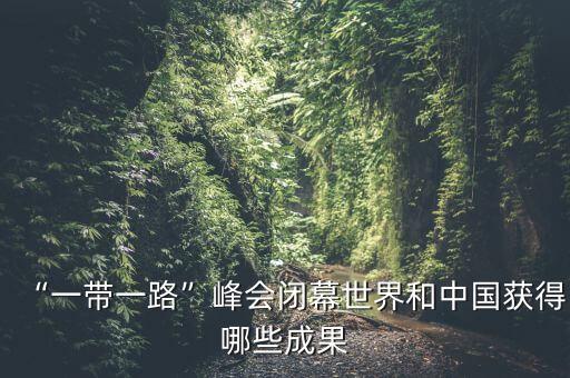 “一帶一路”峰會閉幕世界和中國獲得哪些成果