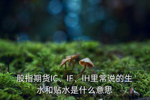 股指期貨IC、IF、IH里常說的生水和貼水是什么意思