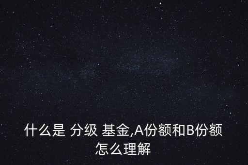 什么是 分級 基金,A份額和B份額怎么理解