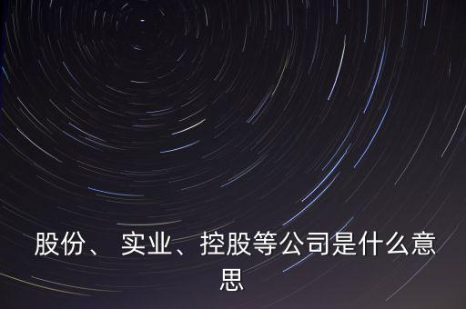  股份、 實(shí)業(yè)、控股等公司是什么意思