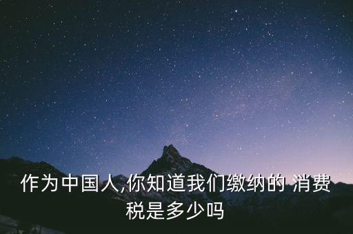 作為中國(guó)人,你知道我們繳納的 消費(fèi)稅是多少嗎