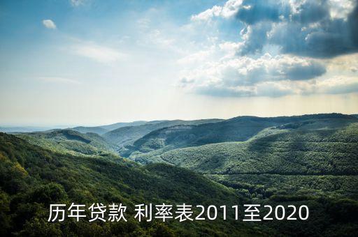 歷年貸款 利率表2011至2020