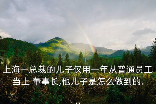 上海一總裁的兒子僅用一年從普通員工當上 董事長,他兒子是怎么做到的...