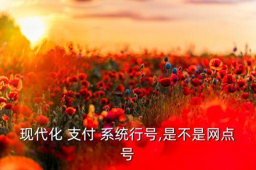 現(xiàn)代化 支付 系統(tǒng)行號,是不是網(wǎng)點號