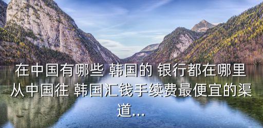 在中國(guó)有哪些 韓國(guó)的 銀行都在哪里從中國(guó)往 韓國(guó)匯錢手續(xù)費(fèi)最便宜的渠道...