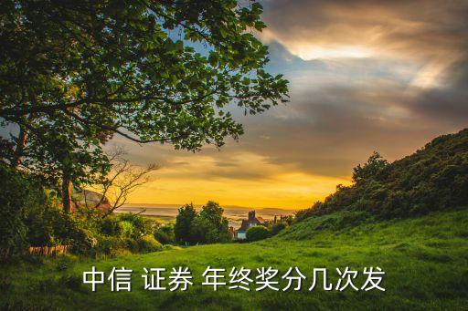 中信 證券 年終獎(jiǎng)分幾次發(fā)