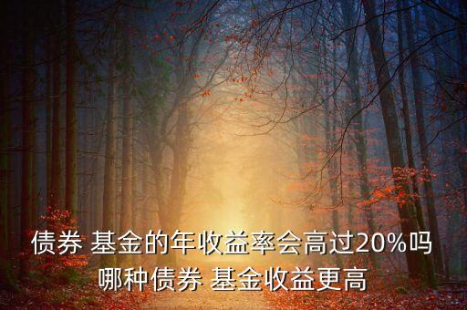 債券 基金的年收益率會(huì)高過(guò)20%嗎哪種債券 基金收益更高