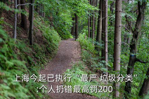  上海今起已執(zhí)行“最嚴 垃圾分類”:個人扔錯最高罰200