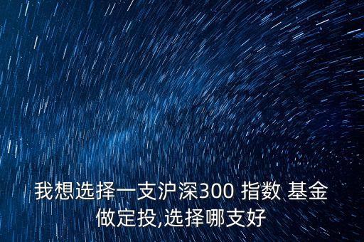 我想選擇一支滬深300 指數(shù) 基金做定投,選擇哪支好