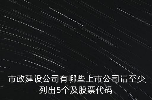  市政建設(shè)公司有哪些上市公司請至少列出5個(gè)及股票代碼