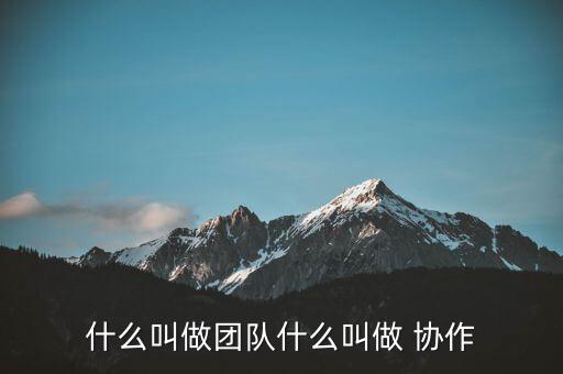 什么叫做團隊什么叫做 協(xié)作