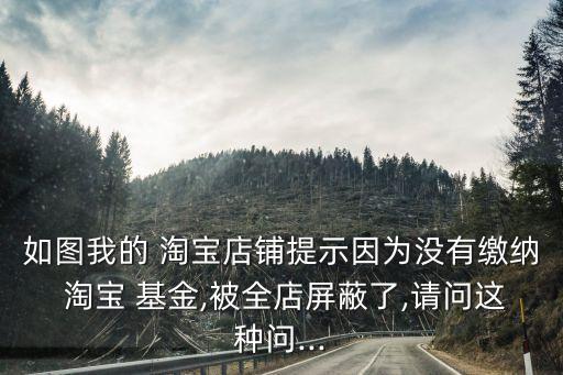 如圖我的 淘寶店鋪提示因為沒有繳納 淘寶 基金,被全店屏蔽了,請問這種問...