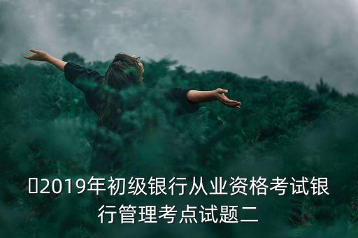 ?2019年初級銀行從業(yè)資格考試銀行管理考點(diǎn)試題二