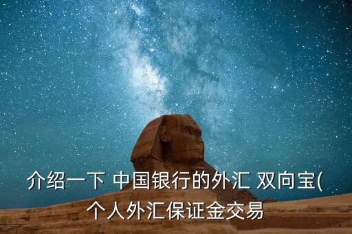 介紹一下 中國銀行的外匯 雙向?qū)?個(gè)人外匯保證金交易