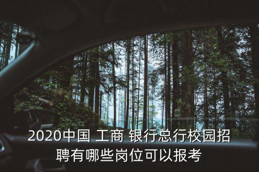 2020中國 工商 銀行總行校園招聘有哪些崗位可以報考