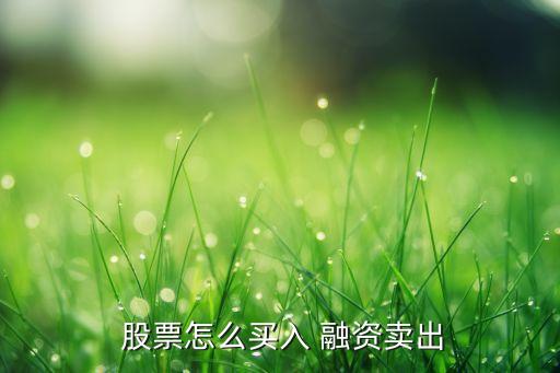  股票怎么買(mǎi)入 融資賣(mài)出