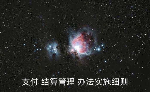 支付 結(jié)算管理 辦法實(shí)施細(xì)則