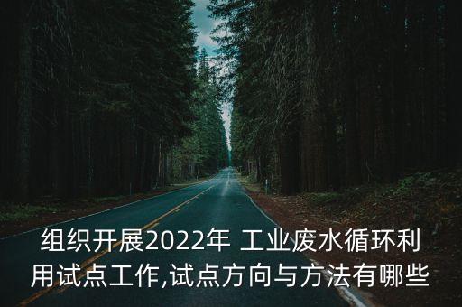 組織開展2022年 工業(yè)廢水循環(huán)利用試點(diǎn)工作,試點(diǎn)方向與方法有哪些