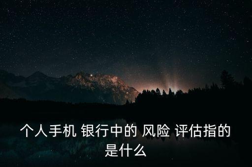 個人手機(jī) 銀行中的 風(fēng)險(xiǎn) 評估指的是什么