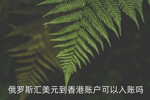  俄羅斯匯美元到香港賬戶可以入賬嗎