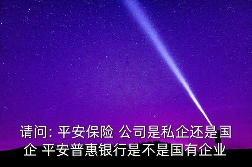 請(qǐng)問(wèn): 平安保險(xiǎn) 公司是私企還是國(guó)企 平安普惠銀行是不是國(guó)有企業(yè)