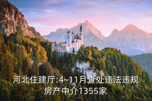 河北住建廳:4~11月查處違法違規(guī)房產中介1355家