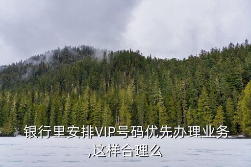  銀行里安排VIP號碼優(yōu)先辦理業(yè)務(wù),這樣合理么