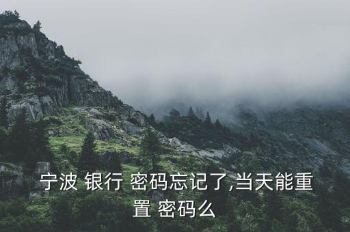  寧波 銀行 密碼忘記了,當(dāng)天能重置 密碼么